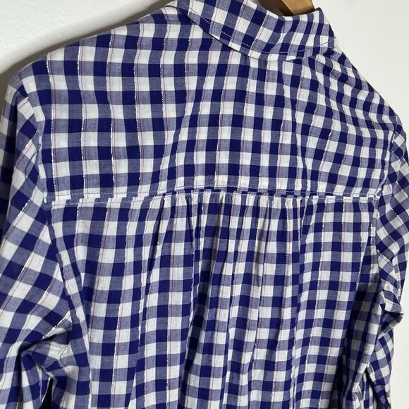 Pilcro Ombre Check Plaid Button Up Shirt Purple Womens Small Boho Anthropologie - Picture 8 of 8
